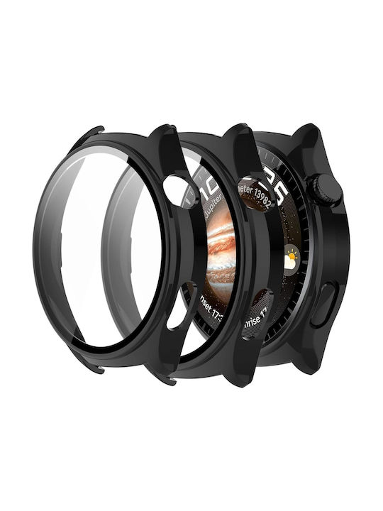 Defense Frame Plastikhülle in Schwarz Farbe für Huawei Watch 4 / Watch 4 Pro
