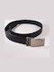Beltipo Men's Faux Leather Belt Black Metal Buckle