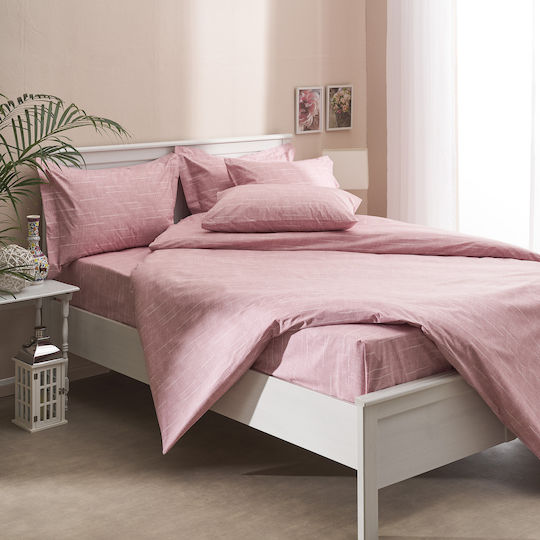 Charalambidis Textiles Παπλωματοθήκη Μονή 160x240 Κουκκίδες Σομόν