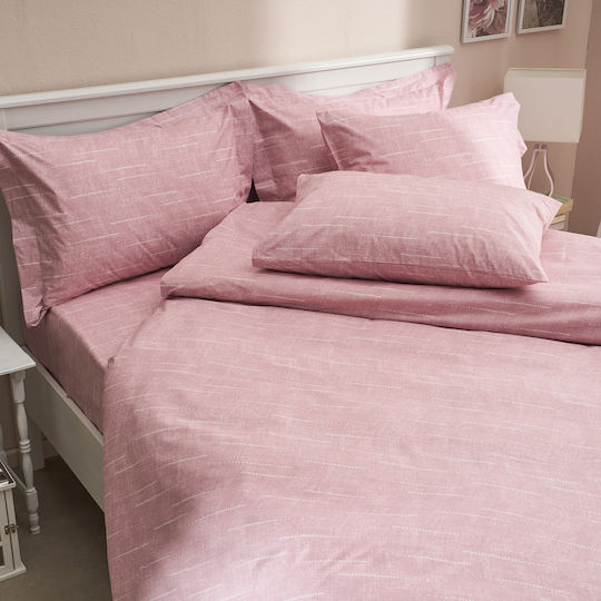 Charalambidis Textiles Dots Pillowcase Set Oxford Somon 50x70cm.
