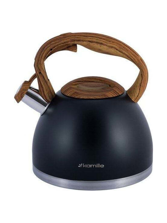 Kamille Kettle Stainless Steel Black 2700ml
