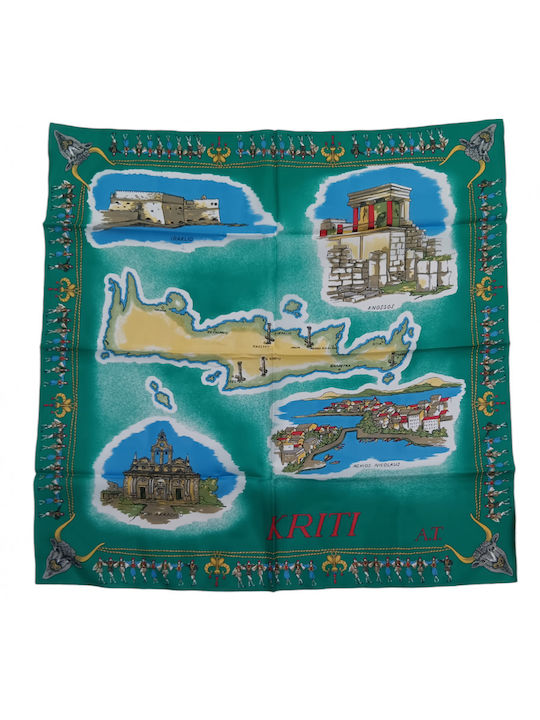 Crete Tourist Green Shawl 70x70