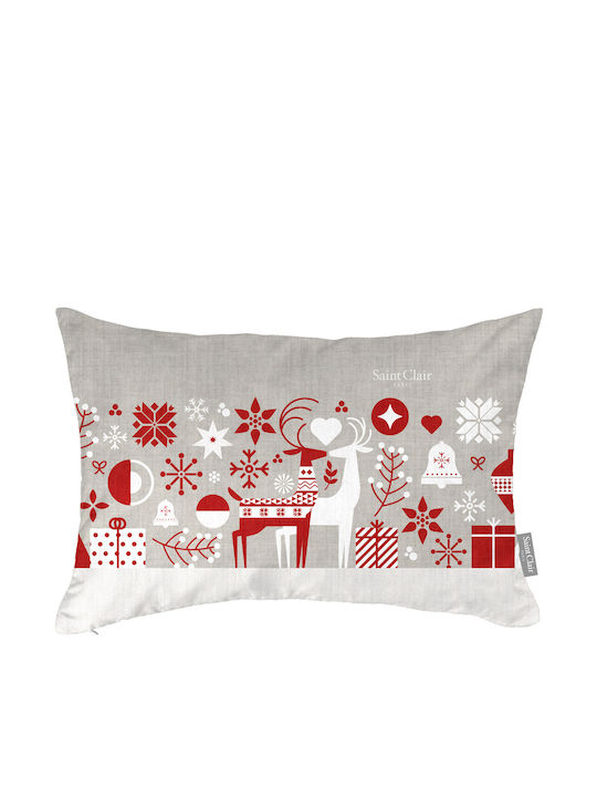 Saint Clair Christmas Decorative Pillow 4026 Rectangular Red 30x45cm