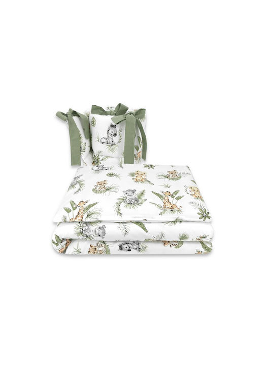 Qmini Set Cearșafuri Bebeluși Pentru Patut Bumbac Potrivit 70x140buc Safari