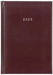 Next Basic Daily Jurnal de birou Burgundy 2025 17x25cm