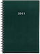 Next Basic Daily Spiral Desktop Diary 2025 Gree...