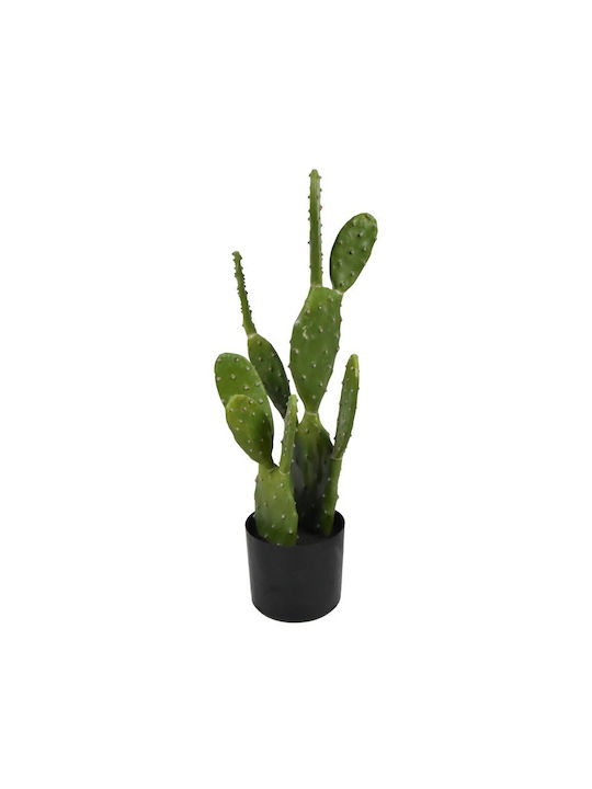 Inart Τεχνητό Φυτό σε Γλάστρα Κάκτος Cactus Πράσινο 64cm