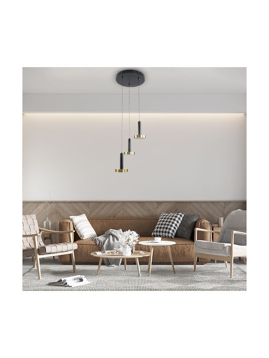 GloboStar ZANE Black LED Pendant Ceiling Light with Warm to Cool White Light 60x20x20cm