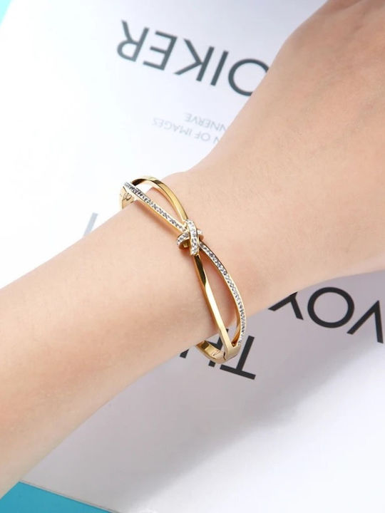 Bracelet with Cross design made of Steel Gold Plated