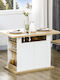 Table Kitchen Wooden White and wood color 110x70x75.5cm