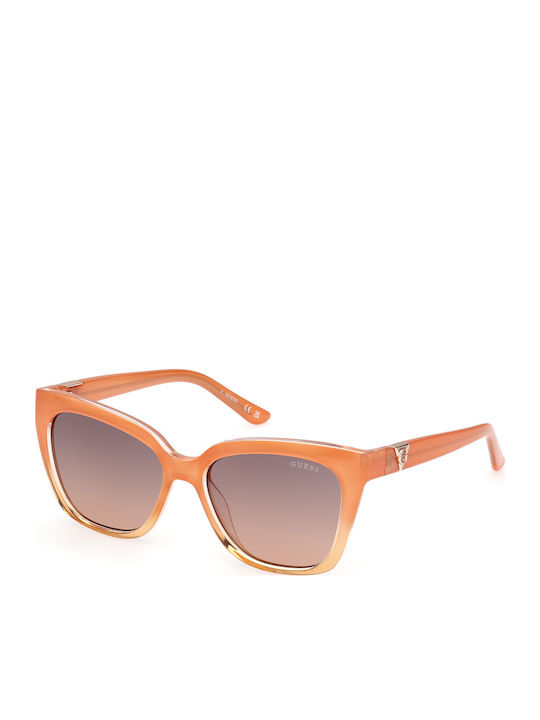 Guess Women's Sunglasses with Orange Plastic Frame and Brown Gradient Lens GU7878 44F