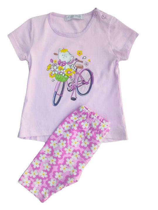 Baby Train Kinder Set mit Leggings Sommer 2Stück Lilac