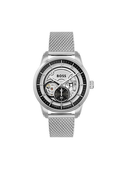 Hugo Boss Watch Automatic with Silver Metal Bracelet