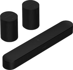 Sonos Beam 5.0 Surround Set (Beam Gen2 + 2xEra 100) mit kabellosen Lautsprechern 5