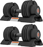 Sportnow Adjustable Dumbbell Set 2x10kg with Stand