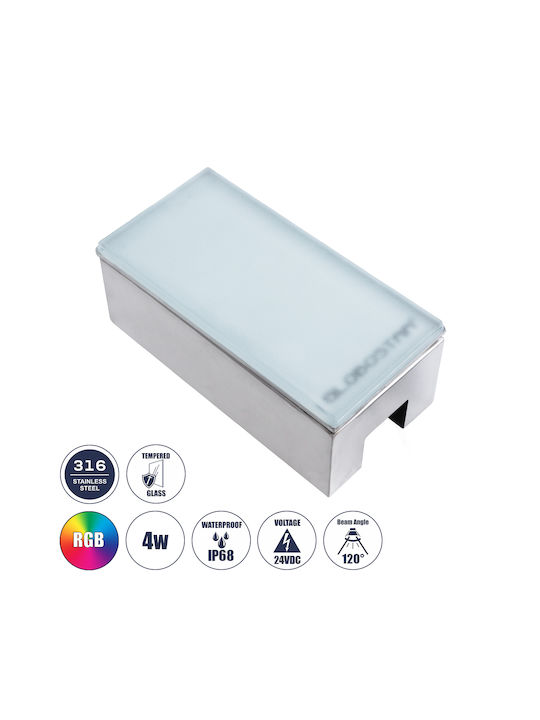 GloboStar Σποτ Δαπέδου LED 4W 8x10cm