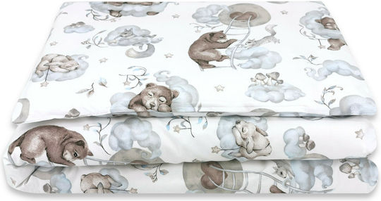 Qmini Set Copertă de Pătuț cu Față de Pernă Blue 140x200cm.