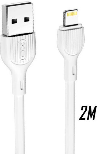 XO Nb200 USB-A to Lightning Cable Λευκό 2m (16.005.0141)