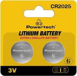 Powertech Uhrenbatterien Lithium CR2025 3V 2 Stück Powertech Uhrenbatterien Lithium CR2025 3V 2 Stück