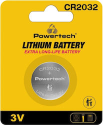 Powertech Μπαταρία Λιθίου CR2032 3V 1τμχ