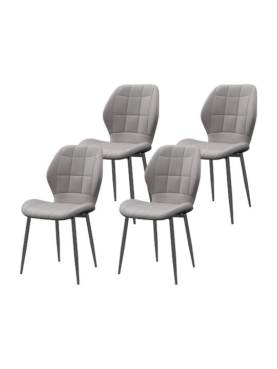 Dining Room Fabric Chair Grey 4pcs