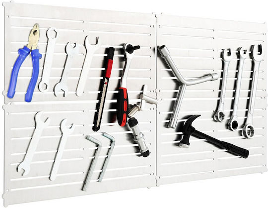 Wall-Mounted Metal Magnetic Tool Storage System 4 Panels 60 X 30 Cm Costway Td10012sl