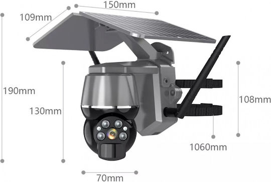 Andowl Q-S808 IP Überwachungskamera 4G Full HD+ 4MP Wasserdicht Batteriebetrieben mit Zwei-Wege-Kommunikation und Objektiv 4mm