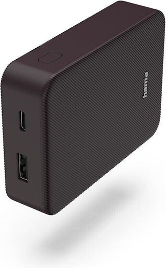 HAMA Colour 10 Power Bank 10000mAh with USB-A Port and USB-C Port Plum