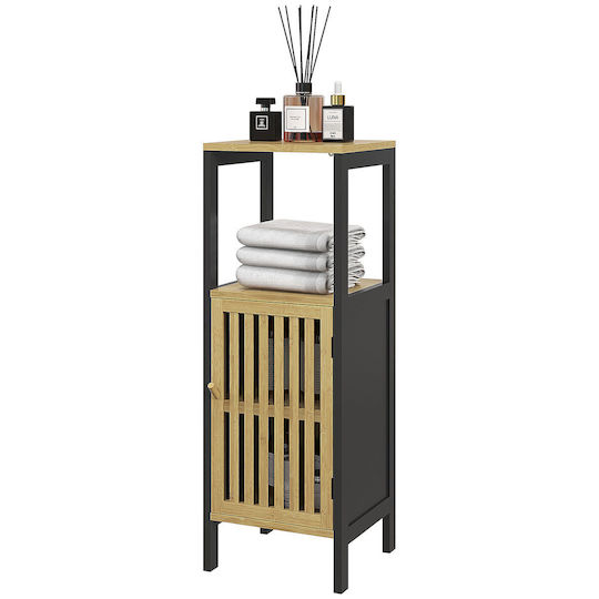 HomCom Ντουλάπι Μπάνιου 32x30x90.5cm Μαύρο
