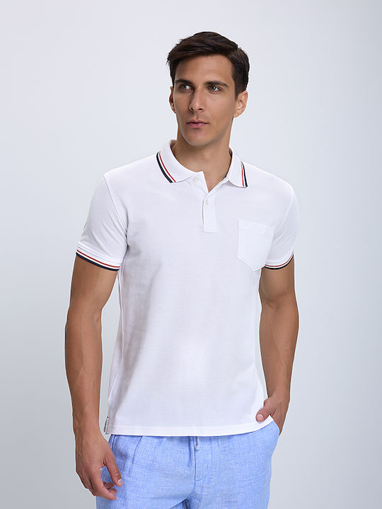 Winfield Bluza pentru bărbați cu mâneci scurte Polo White