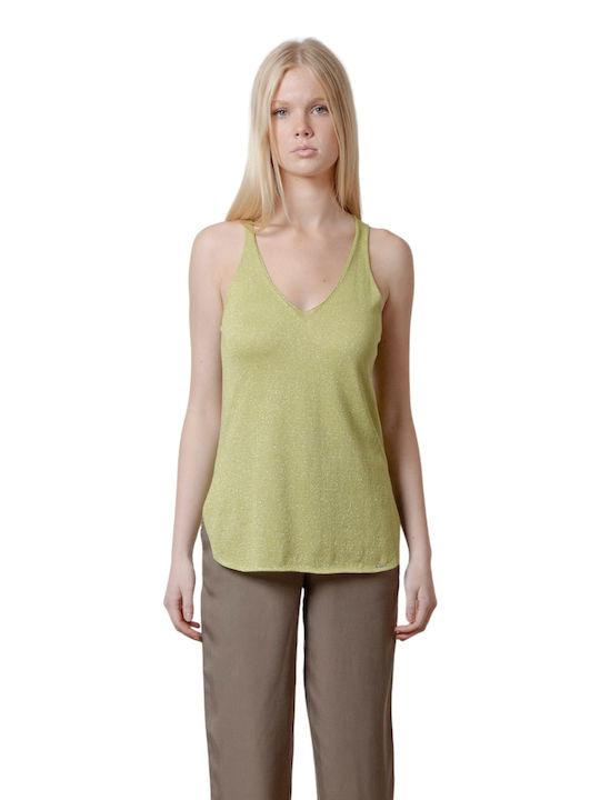 Aggel Women's Blouse with V Neckline Green