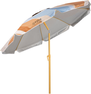 Estia Save the Aegean Foldable Beach Umbrella Aluminum Diameter 2m with UV Protection and Air Vent Summer Daze