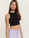 Edward Jeans Women's Crop Top Black