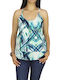 Women's Athletic Blouse with Straps Blue