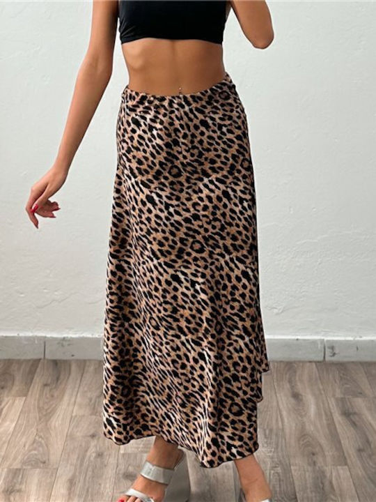 Chica Satin Skirt Leopard Leopard