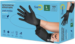 Nitrile Examination Gloves Powder Free Black 100pcs