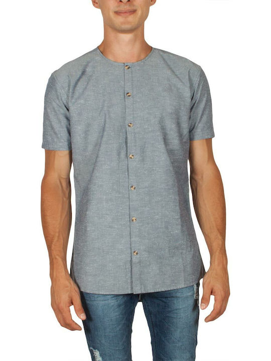 Minimum Men's Shirt Short Sleeve Cotton Blue