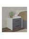 Noptieră Malmo White Oak/Anthracite 50x40x40cm