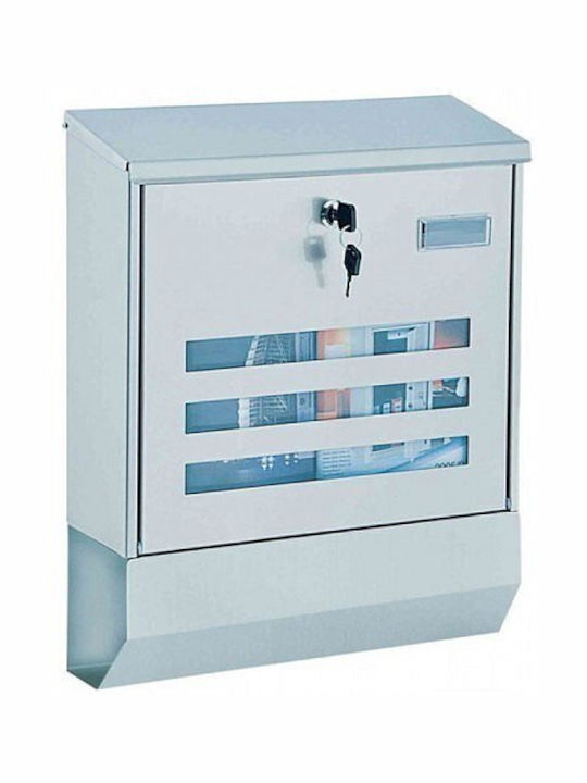 Cutie Poștală pentru Exterior Inox în Culoarea Argint 35x12x40cm