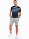 Skaill Αθλητική Ανδρική Βερμούδα Grey/navy/red
