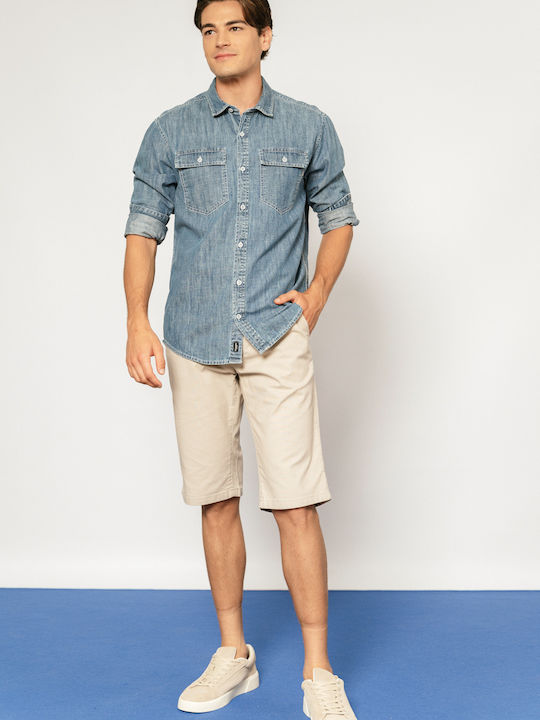 Edward Jeans Herrenshorts Chino Gray Melange