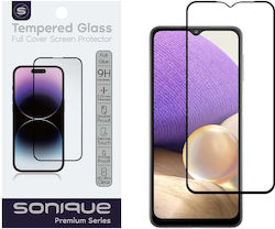 Sonique Hardy Glass Premium Series HD 9H 2.5D 0.33mm Vollkleber Vollflächig gehärtetes Glas 1Stück Schwarz (Galaxy A32 5G)