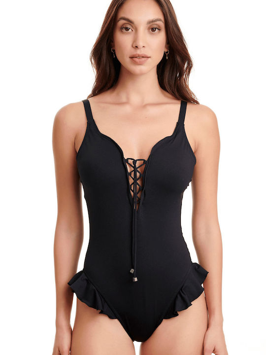 Erka Mare One-Piece Swimsuit with Padding & Open Back Black