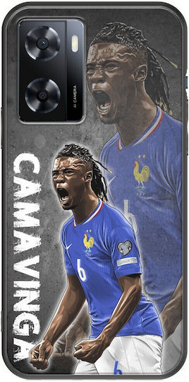 Евро 2024 Eduardo Camavinga Oppo A57s Черен TPU Черен силиконов калъф за мобилен телефон