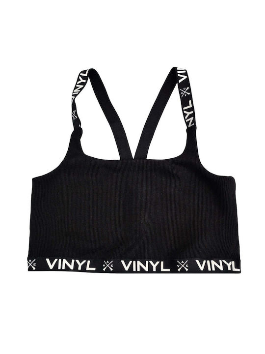 Vinyl Art Clothing Frauen Sport-BH Schwarz