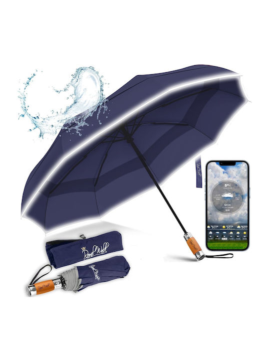 Royal Walk Windproof Automatic Umbrella Compact Blue