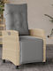 Außenliege Rattan Mixed Beige mit Kissen 2Stück 57x66x93cm.