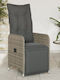 Fotoliu de exterior Rattan Gri cu pernă 54.5x58.5x92cm
