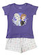 Disney Kids' Pajamas Summer Purple Elsa Anna