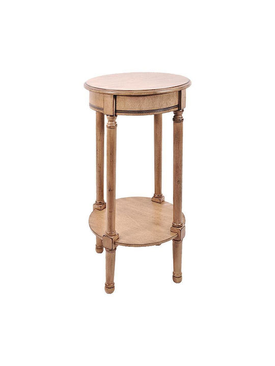 Round Side Table 98253sa Beige L40xW40xH72cm